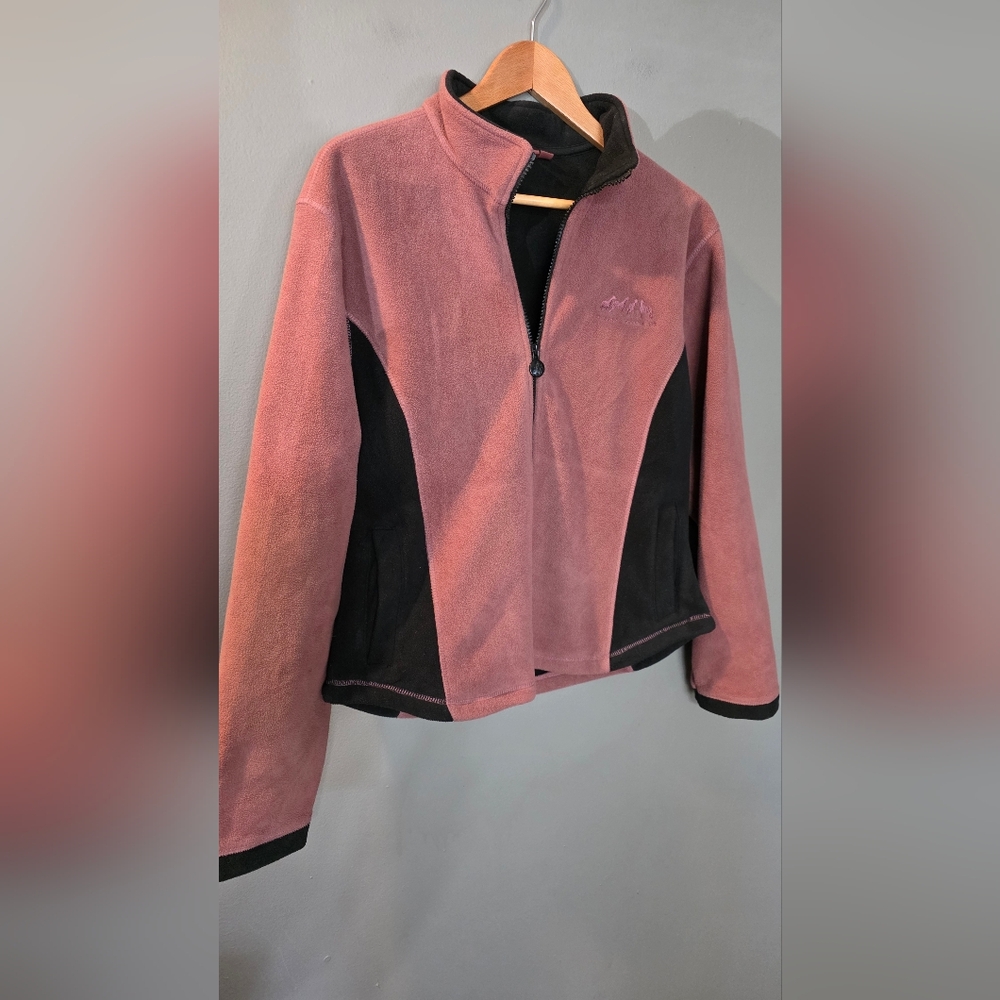 Outback Trading Company WindBreak Fleece Jacket Equestrian‎ Rose/Black Womens M